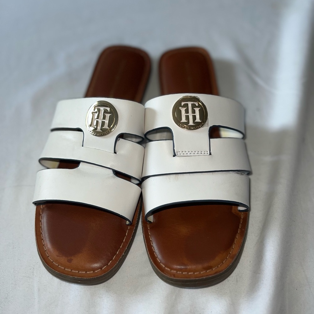 TH Logo Leather Slide